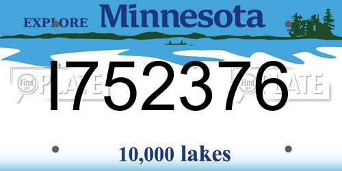I752376 Minnesota License Plate