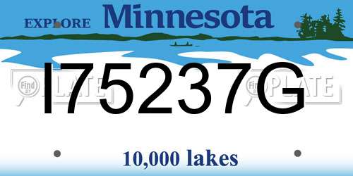 I75237G Minnesota License Plate
