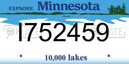 I752459 Minnesota License Plate