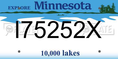 I75252X Minnesota License Plate