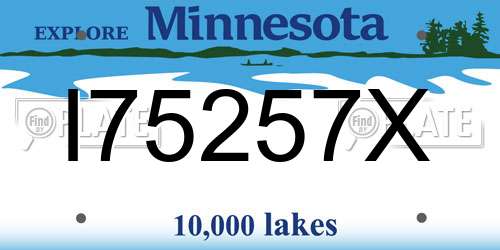 I75257X Minnesota License Plate