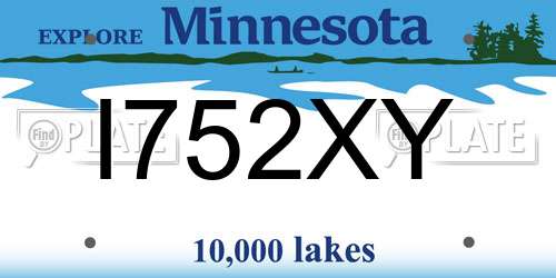 I752XY Minnesota License Plate