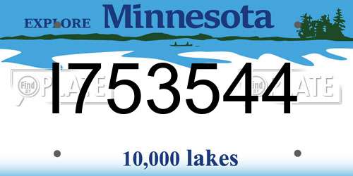 I753544 Minnesota License Plate