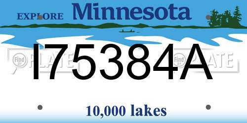I75384A Minnesota License Plate