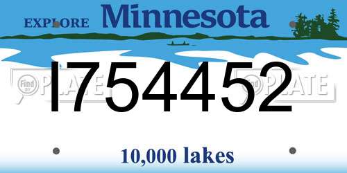 I754452 Minnesota License Plate