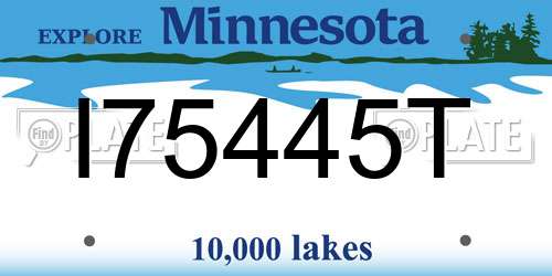 I75445T Minnesota License Plate