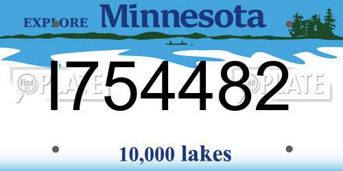 I754482 Minnesota License Plate