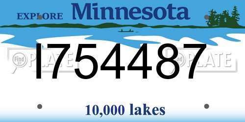 I754487 Minnesota License Plate