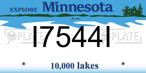 I7544I Minnesota License Plate