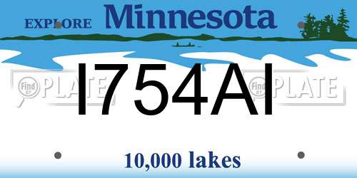 I754AI Minnesota License Plate
