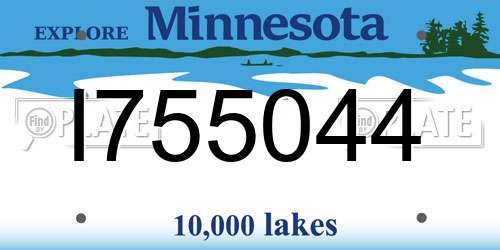 I755044 Minnesota License Plate
