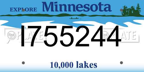 I755244 Minnesota License Plate