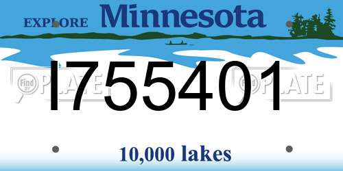 I755401 Minnesota License Plate