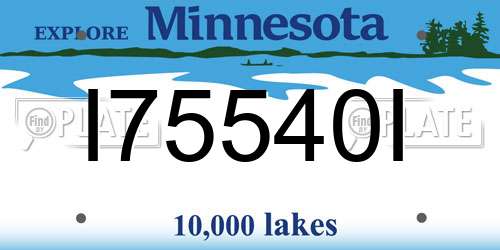 I75540I Minnesota License Plate