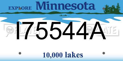 I75544A Minnesota License Plate