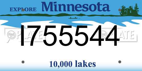 I755544 Minnesota License Plate
