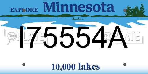 I75554A Minnesota License Plate