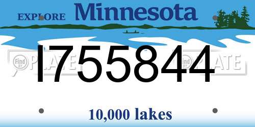 I755844 Minnesota License Plate