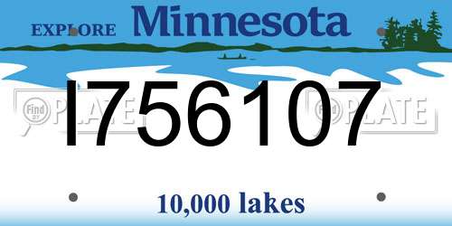 I756107 Minnesota License Plate