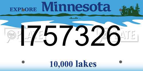 I757326 Minnesota License Plate