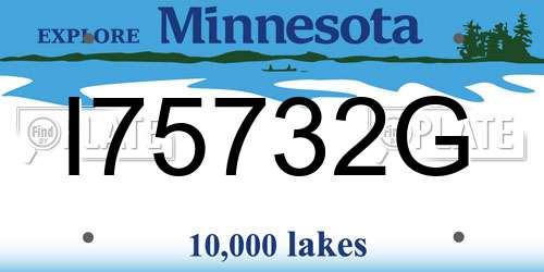 I75732G Minnesota License Plate