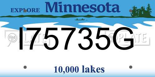 I75735G Minnesota License Plate