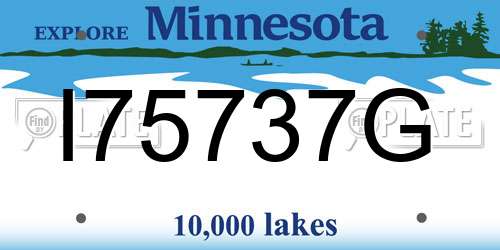 I75737G Minnesota License Plate