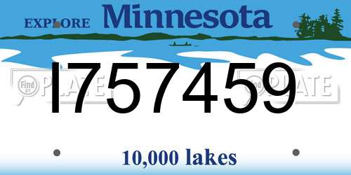 I757459 Minnesota License Plate