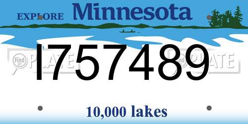I757489 Minnesota License Plate