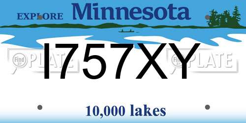 I757XY Minnesota License Plate