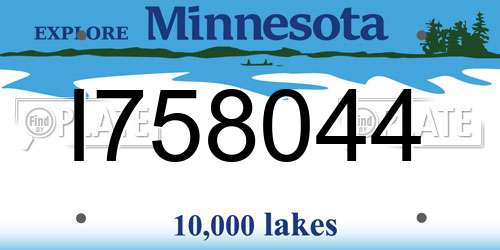 I758044 Minnesota License Plate