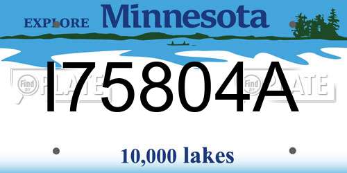I75804A Minnesota License Plate