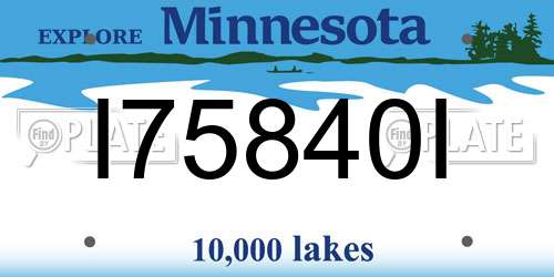 I75840I Minnesota License Plate