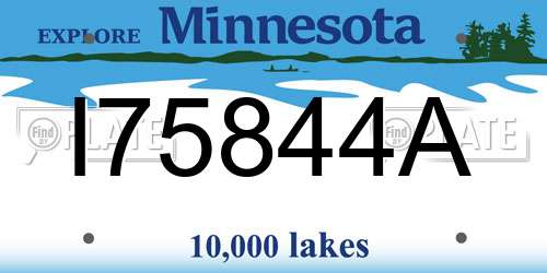 I75844A Minnesota License Plate