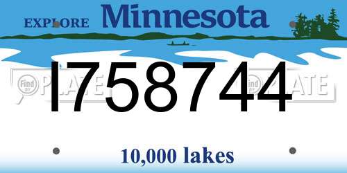 I758744 Minnesota License Plate