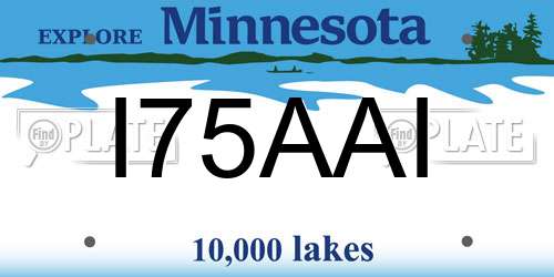 I75AAI Minnesota License Plate