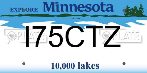 I75CTZ Minnesota License Plate