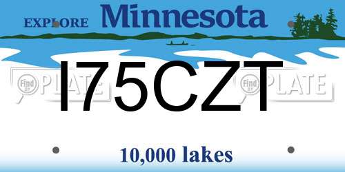 I75CZT Minnesota License Plate
