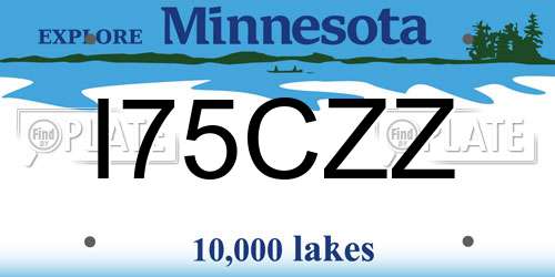 I75CZZ Minnesota License Plate