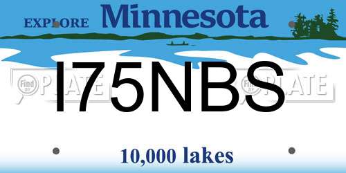 I75NBS Minnesota License Plate