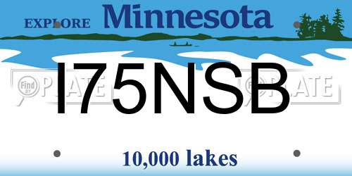 I75NSB Minnesota License Plate