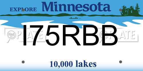 I75RBB Minnesota License Plate