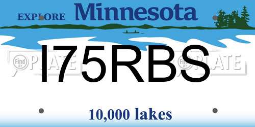 I75RBS Minnesota License Plate
