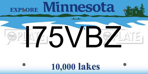 I75VBZ Minnesota License Plate