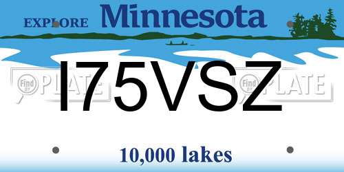 I75VSZ Minnesota License Plate