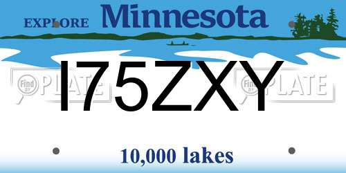 I75ZXY Minnesota License Plate