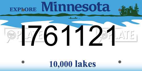 I761121 Minnesota License Plate