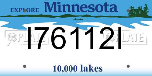I76112I Minnesota License Plate