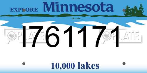 I761171 Minnesota License Plate