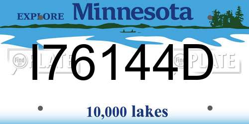 I76144D Minnesota License Plate